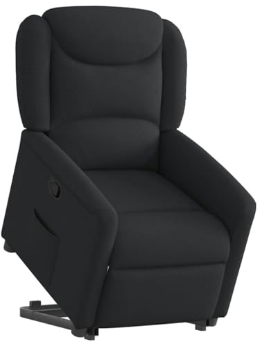 vidaXL Reclinerfåtölj med uppresningshjälp svart tyg