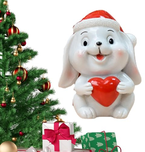 Figuras de Papá Noel de resina, estatua de Navidad en miniatura - Decoración artesanal para el tablero de la mesa del coche | Adornos de estatuas de renos navideños, adornos de escritorio navideños, r