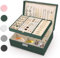 Eucomir Boîte à Bijoux pour Femme, 2 Couches Grand Boite a Bijoux Fille de Voyage Étui en Cuir PU pour Bagues, Bracelets, Boucles d'oreilles, Colliers,Vert