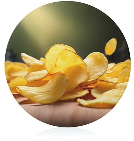 Kartoffelchips-Schneidebrett für die Küche, rundes Muster, Schneideblock aus gehärtetem Glas, rutschfestes Glasschneidebrett, personalisierte Schneidematten für Zuhause