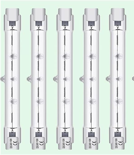 Vinaco R7S Bulb 78MM 150W, 5 Pack J78 Halogen Dimmable with 2800K Warm White, High Output 2200LM R7S Halogen Lamp 230V 150W, Long Lifespan 78MM Bulb for Security Light, Landscape Light
