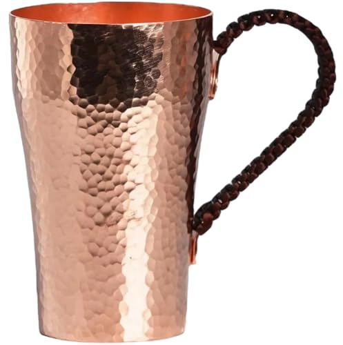 Ymxygz Pure Copper Mug Hammered Water Cup Cocktail Drinking Mug Vintage Tea Container for Summer Cocktails Cold Drinks Barware