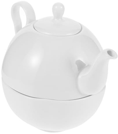 Alipis Théières en Porcelaine Fine Anglaise 1l Service à Thé Maison Chauffant Théière et Tasse 1 Set Utilisation Polyvalente Thé Floral et Infusion Familiale