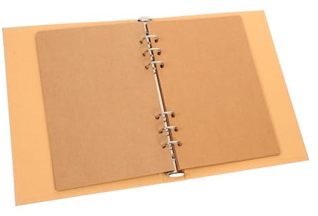 FUNNETOYU Campus Binder Refillable Kraft Paper Album Cover Notebook Shell Binder Cover