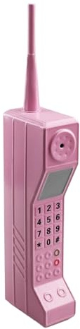 Flylin Telefono cellulare retrò anni '90, modello vintage vecchio stile portatile in metallo mattoni ornamento per simulazione fotografica decorazioni per feste decorazione casa palcoscenico (rosa)