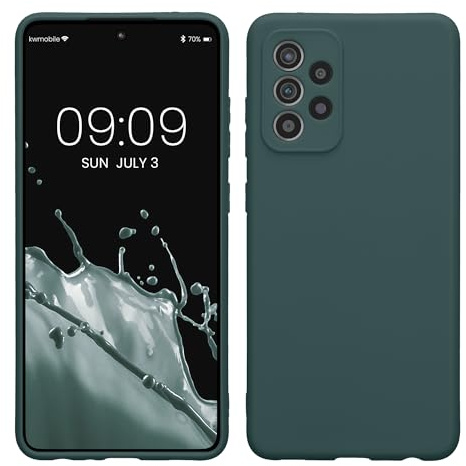 kwmobile Handyhülle für Samsung Galaxy A52 / A52 5G / A52s 5G Hülle - weiches Handy Silikon Case - Schutzhülle Cover - Blaugrün