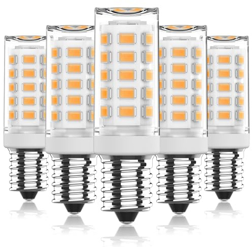 Eco.Luma E14 LED Warmweiss 2700K, 4W 550LM Nicht dimmbar, Ersetzt 40W Halogen Lampe, E14 Warmweiß Glühbirne für Kühlschranklampe, Dunstabzugshaube & Schreibtischlampen, 5er Pack