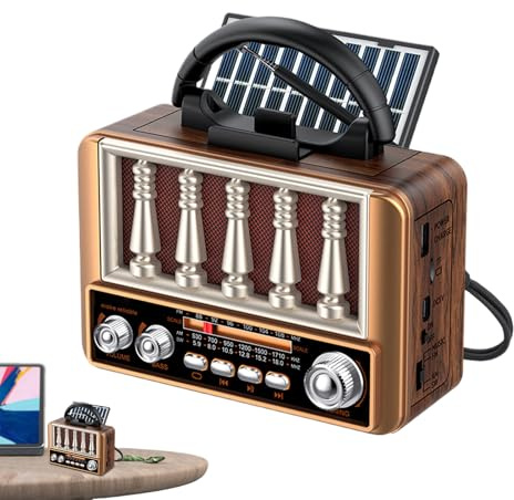 Överlevnadsradio | AM/FM TF-kortstativ utomhusutrustning | vintage vattentät utomhusradio, för kontor inomhus nattduksbord bänk trädgård camping vandring vuxen person