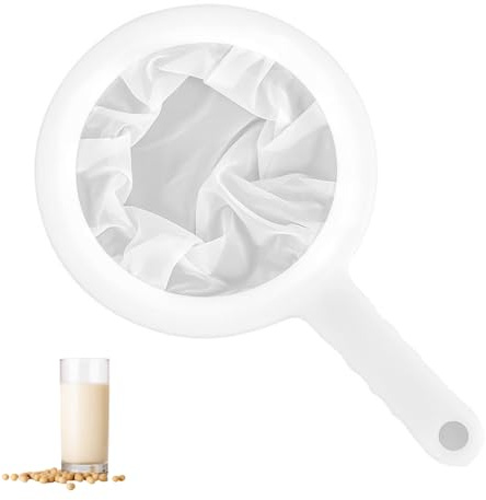 Whispern Cloud 200 Mesh Fine Mesh Kitchen Strainer | Food-safe plastic frame & nylon mesh, ergonomic handle with hanging hook. For baking, jam, yoghurt, coffee & juice