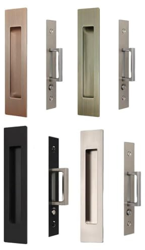 Tirador empotrado para puertas correderas de armario, tirador de borde desplegable con construcción de acero inoxidable, plateado/negro/bronce/bronce rojo