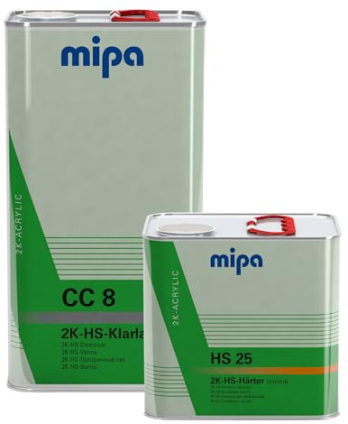 MIPA 2K-HS-Klarlack CC 8 Set - 7.5 Liter Hochglanz-Klarlack mit Härter & Verdünnung, VOC-konform, High-Solid Acryl für PKW & Nutzfahrzeuge