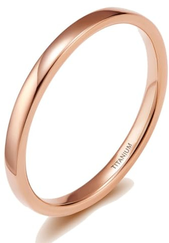 Homxi Ring Damen Herren Gravur Titan, 2MM/4MM/6MM Poliert Rund, Ringe Rosegold Herren Hochzeit
