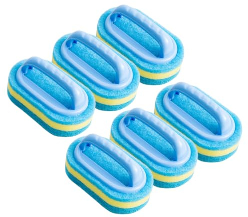 HEANUJJ 6 St Köksskrubb med Ergonomiskt Handtag Tjocka Skrubbsvampar för Non-stick Stekpannor och Grillar Rengöring av Kastruller och Pannor Halkfri Greppdesign för Enkel Hantering