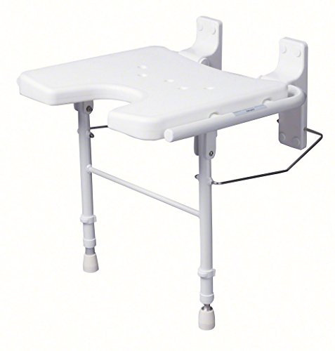 Dietz Duschklappsitz zur platzsparenden Wandmontage, Aluminium, Weiß