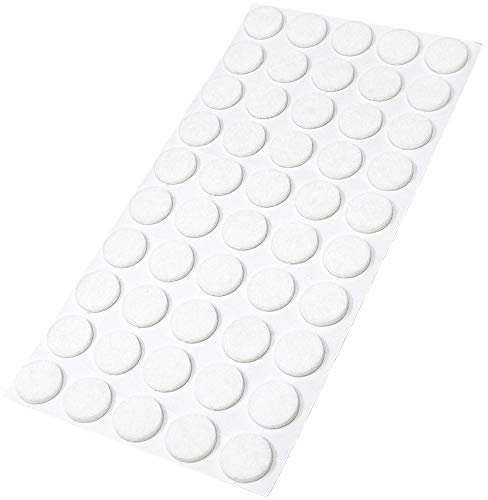Adsamm® / 50 x self-adhesive felt pads/White/ø 0.63'' (ø 16 mm) / round / 0.138'' / 3.5 mm thick stick-on furniture felt glides/Furniture & Chair Glides