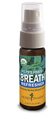 Herb Pharm Breath Refresher Certified Organic Herbal Fresh Breath Spray, Peppermint
