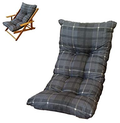 Liberoshopping Cuscino Imbottito di Ricambio per Poltrona Sdraio Relax Colore Grigio Scuro Scacchi