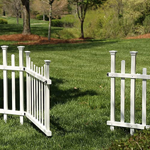 Zippity Outdoor Products ZP19028 Unassembled Madison Vinyl Gate Kit with Fence Wings, White