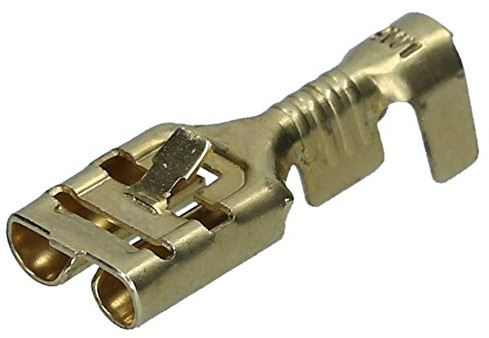 100 Stück Cembre Flachsteckhülse unisoliert mit Rastnase 6,3 0,8/1-2,5mm² I Industriequalität vom deutschen Händler | Industriequalität BN-FAR608 - Spade Terminal Kabelschuh für Elektroinstallation, Kabelreparatur und Werkstatt-Projekte