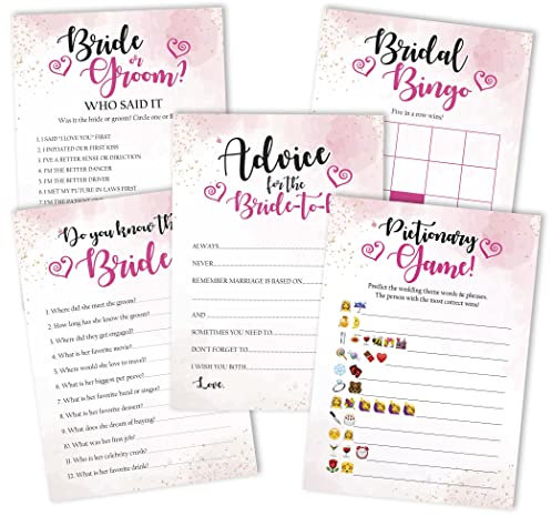 Inkdotpot Brautparty Spiele 5Er Einstellen (Aktivitäten Für 50 Gäste) Aquarell Spritzen Thema Spaß Junggesellinnenparty Spiele Einstellen Bündeln