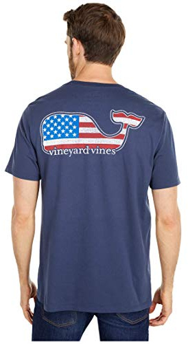 Vineyard Vines Men's Short-Sleeve V V Americana Whale Pocket T-Shirt