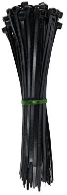 HPER Kabelbinder schwarz I 200 mm x 4,8 mm I 100 Stück I 15-30% mehr Zugkraft/Stabilität I witterungsstabil I Kabelbinder UV beständig 3 Jahre I zertifizierte Premium Qualität I Cable ties