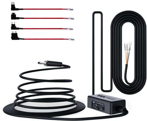 VANTRUE Kit de cableado USB-C Ajustable con 2 etapas para Dashcam N5S/N5/N4ProS/N4Pro/N4S/N4/E360, 12V / 24V a 5V, portafusibles con protección de Baja tensión, 24h. Vigilancia de estacionamiento