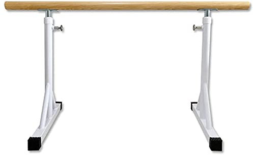 Cakunmik Doppel-Ballettstange,Tragbare Höhenverstellbare rutschfeste Ballettstange Freistehendes Holz Heavy Duty Dancing Stretching Ballett Für Den Heimtanz 150 cm,1M