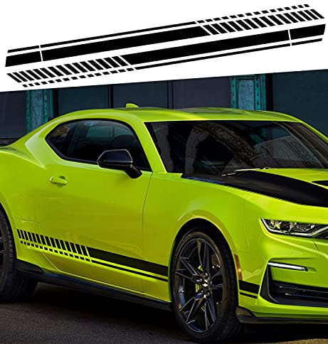 YKKJ 2 Piezas Coche Auto Racing Body Stripe Lateral，Stripe Lateral Calcomanía，para Puerta de Carrocería Estilo de Coche.