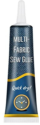 ISAKEN Colla da Cucire per Tessuto, Colla Liquida per Tessuti, Adesivo Morbido Elastico Sicuro per Tessuti e Tessuti per Indumenti, Riparazione di Abbigliamento Adesiva Multifunzionale