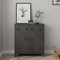[en.casa] Metallschrank Oripää Wohnzimmerschrank 90 x 80 x 33 cm Aktenschrank Werkstattschrank mit 2 Türen und Einer höhenverstellbaren Ablage Schwarz