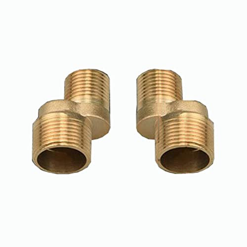 BiaoTeng Shower Fittings for Taps,1/2 Inch to 3/4 Inch Adapter Brass,3/4 to 1/2 Elbow,1/2 Inch to 3/4 Inch Water Pipe Adapter,Gold A