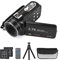 Andoer 2.7K Digital Video Camera Camcorder DV Recorder 48MP 16X Digital Zoom 3.0 Inch IPS Touch Panel Supports Face Detection Beauty Face Smile Capture Anti-shake with Remote Control Mini Tripod