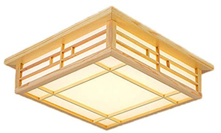 Japanische Deckenleuchte, LED Deckenlampe, Holz Schlafzimmer Wohnzimmer Lampe, Massivholz Tatami Lampe, dekorative Kronleuchter, Protokolle Deckenlampen, 24W Wohnzimmer Licht Protokolle, Warmes Licht