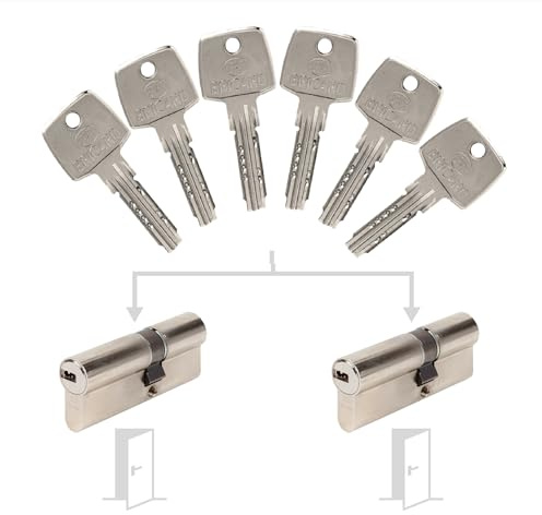 Bricard Pack de 2 cylindres Astral s'entrouvrant: 30+40 & 30+40 avec 6 clés.