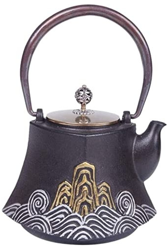 AMYSTY Teiere Giapponese Teiera in Ghisa Teiera in Ghisa da 1200 Ml Teiera con Manico in Stile Cinese Teiere Dipinte A Mano Teiera Ghisa Teiera Giapponese
