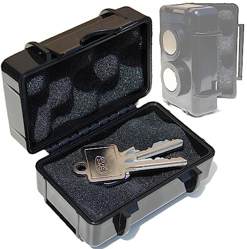 Unzerstörbare Magnetische Aufbewahrungs-Box, Wasserdichter Outdoor Schlüssel-Behälter zur Aufbewahrung von GPS-Tracker mit Magnet-Halterung, Kompatibel mit Airtag