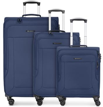 Franky Koffer-Set 3-teilig für Damen und Herren | Reise-Trolleys 48 x 31 x 79 cm aus hochwertigem, flexiblem Polyester Material | Doppelrolle & Teleskopgriff | Melbourne 3.0 Serie