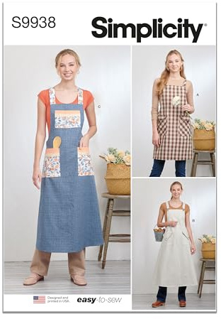 SIMPLICITY Sewing Pattern SS9938A Misses' Pullover Aprons A (XS-S-M-L-XL)