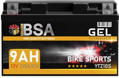 BSA YTZ10S GEL Motorrad-Batterie 12V 9Ah YTZ10-S 50901 GTZ10-S