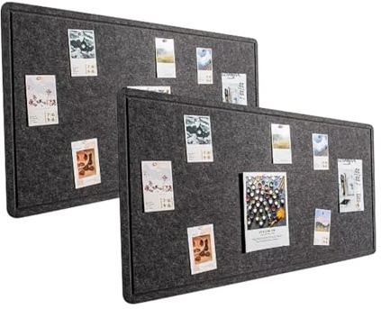 Whemyreat Tablón de Corcho y Fieltro (80 x 120 cm) - Tablón de Anuncios Autoadhesivo para Paredes, Tablero de Notas Decorativo Negro