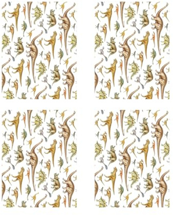 Dinosaurier-Geschenkpapier, 4 Bögen