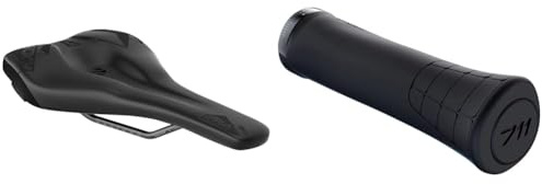 SQlab Unisex – Erwachsene 6OX Ergowave Active 2.1 MTB Gravity & E-Performance Fahrradsattel, Schwarz, 16 cm & Unisex – Erwachsene 711 2.0 Fahrrad Griffe, Schwarz, L