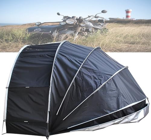 LKYLGYU Hanging Motorcycle Shed Tent, Speedway Shelters, Motorcycle Shed Garage Tent Garage For Motorcycle Storage Tent, Semispiral Shell Motorbike Bike Tent Cover Shed black