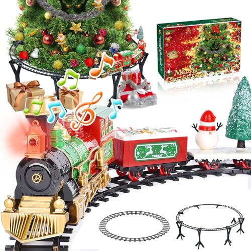 Herenear Elektrischer Zug für Kinder, Eisenbahn Weihnachten, Christmas Tree Train, Weihnachtszug Elektrisch unter/um den Weihnachtsbaum, Spielzeug (Unter dem Baum)