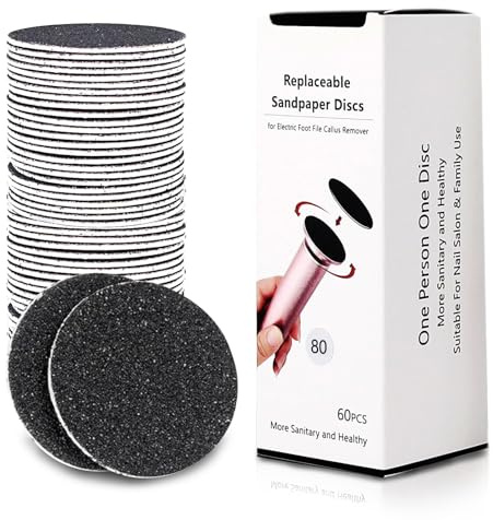 60 Stück austauschbare Schleifpapier-Nachfüllscheiben für elektrische Fußfeile, Hornhautentferner, Fußpflege, abgestorbene Haut, rissige, harte Haut, grobe Körnung 80