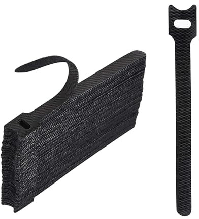 Eupneicu Fascette Riutilizzabili In Nylon [50 Pezzi], Stringicavi Regolabili Per Organizzazione Dei Cavi A Casa E In Ufficio [Nero]