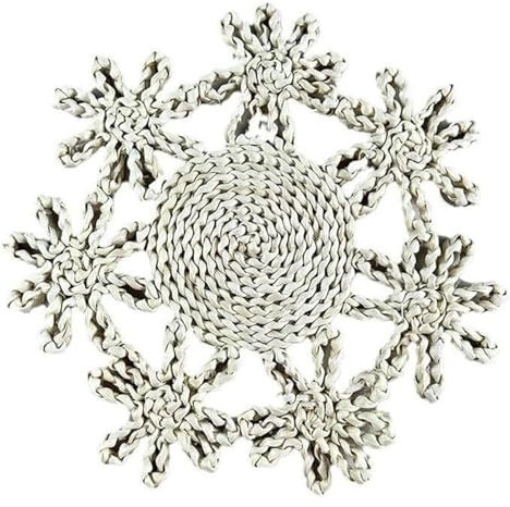 Woven Placemats，Placemats Woven Placemats 33cm Flower Shaped Woven Placemats, Natural Placemats, Straw Braided Water Hyacinth Placemats, Non-Slip Hand Woven for table