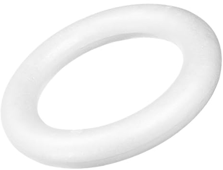 DIYEAH Weihnachtsschaumring Modell Aus Schaumstoff Selber Machen Schaumstoffkreis Zum Selbermachen Neuheit-Schaum-Kreis Ringkranz Aus Schaumstoff Styroporringe Für Kränze Miniatur Weiß