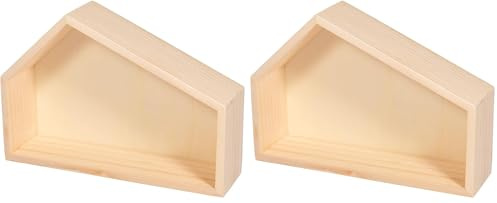 Rayher Holzhaus mit Schrägdach, Holz FSC zertifiziert, 22 x 5,6 x15 cm, Haus Holz Deko, Krippe Holz leer, Holzhaus, 64535505, Natur (Packung mit 2)